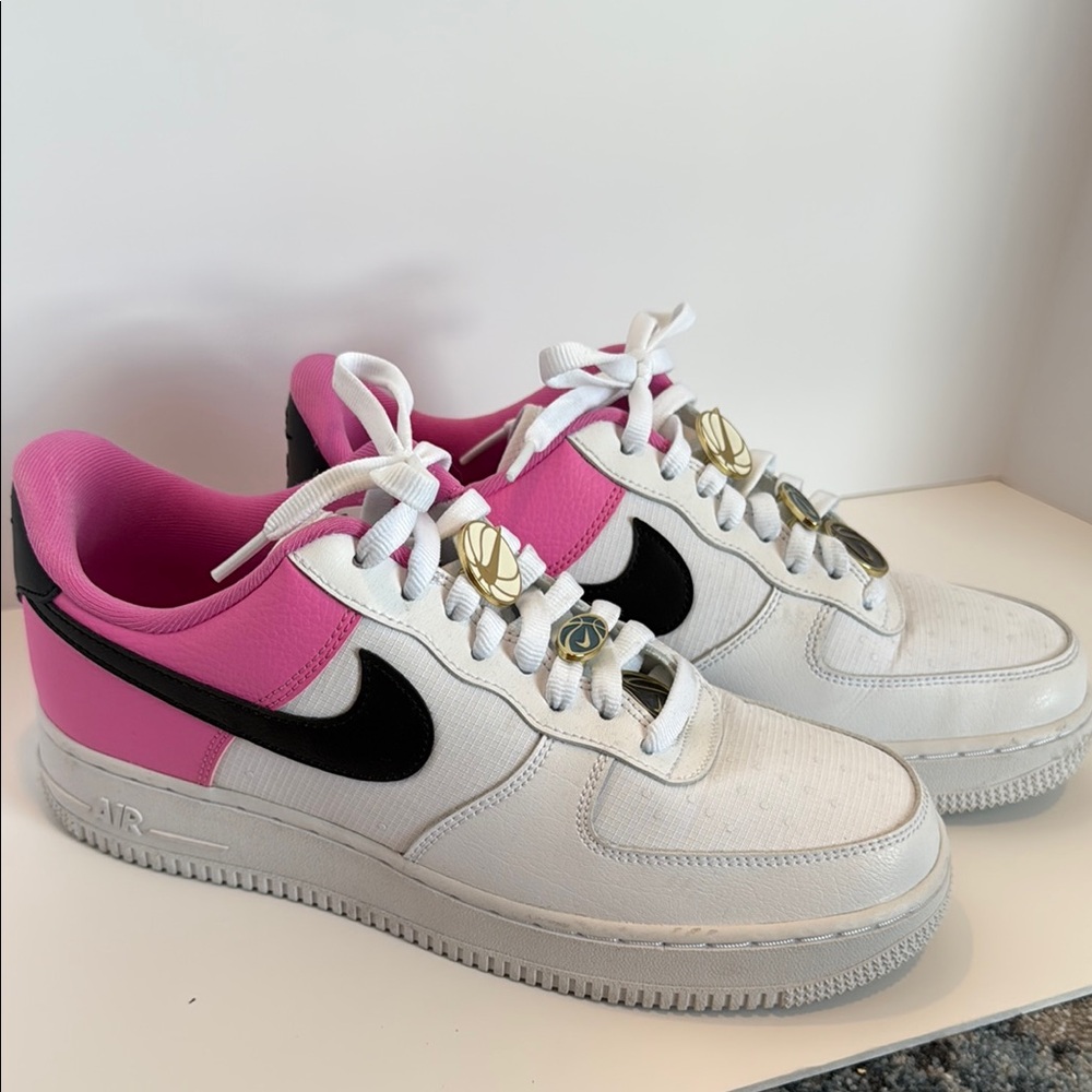Nike Air Force 1 Women's Sneakers - White, Pink, and Black